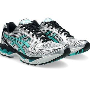 Asics GEL-KAYANO 14 / White-Waterfall / Teal + Silver + Black / Wmn Sz 8.5 /NWOT